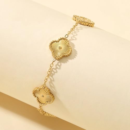 Image of Secret Stash Anti Tarnish Clover Bracelet for Women | Fancy Jewellery Gifts | Hand Band | Fashion Accessories for Girls | Minimal Jewelry Design | Ideal for Gifting | Gift for Diwali, Christmas, Marriage, Birthday