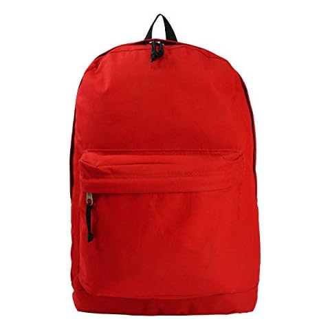 K-Cliffs Basic Emergency Survival Backpack Classic Simple School Book Bag Student Daily Daypack 18 Inch Red 18"x13"x16" Cover