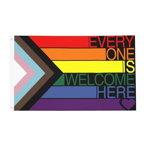 LGBT Welcome Flag, 3 x 5 FT Deco Flags Double Sided UV protection Fade Resistant, Flag Banner For Party Garden Lawn Yard Home Indoor Outdoor Decorations Cover