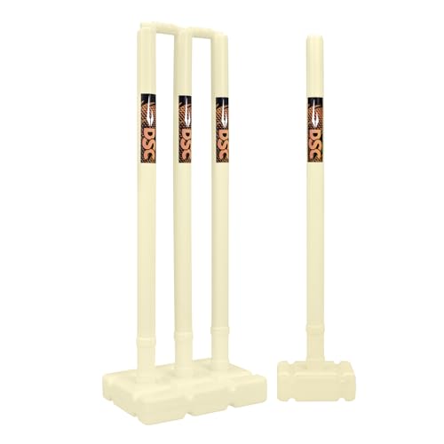 Image of DSC Phoenix Plastic Cricket Set - Ideal for Tennis and Gully /Turf Cricket Bat, Color - White, Size - Full