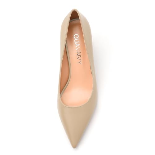 Women's Pumps, Pointed Toe Mid Chunky Heels, Slip On Fashion Solid Matte Pumps for Daily Working Wedding3
