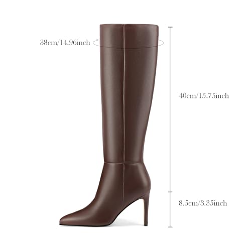 Knee High Boots Women Stiletto High Heel Tall Boots Pointed Toe Sexy Long Boots Fashion Dress Shoes with Side Zipper2