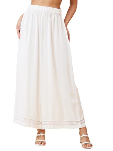 Image of Globus Women Black Solid Ethnic Wide Leg Palazzo with Lace at Hem-3638111001