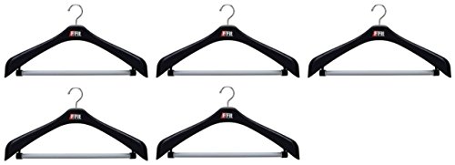 スラックス回転バー付きハンガー幅52cm 回転フック「F-Fit」ジャケット回転式52ブラック日本製 5本