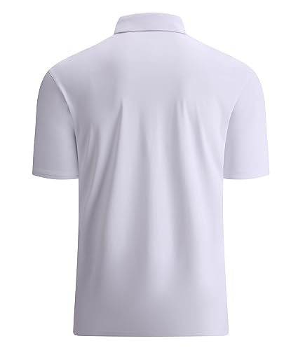 Alex Vando Mens Golf Shirt Moisture Wicking Quick-Dry Solid Short Sleeve Polo Shirts for Men