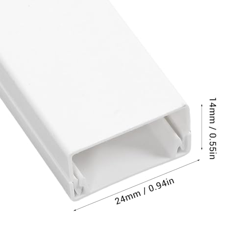 Kit de cubierta para cables montada en pared, cubierta ignífuga de PVC para cables, adecuada para 4/5 cables Ethernet o 5/6 cables de cobre de 24x14 mm miniatura 3