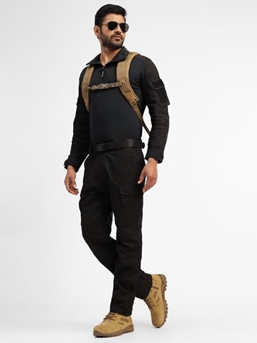 Image of MOUNTMILLER Mens Full Sleeve Ripstop Tactical Polo T-Shirt | UV Protective| Ideal for Hiking & Trekking, Outdoor