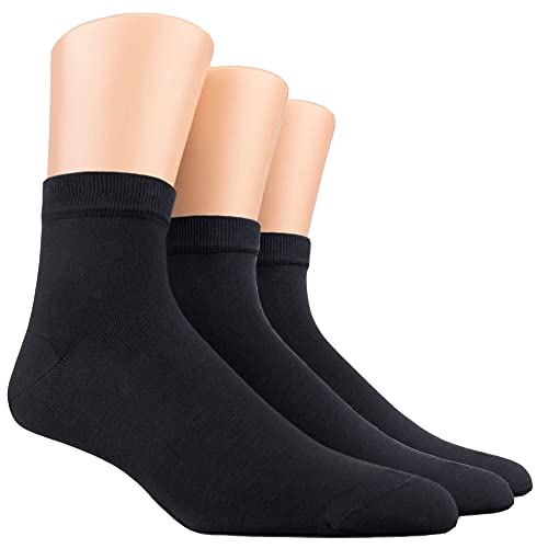 Mens Dress Ankle Socks Classic Business Casual Solid Premium Socks (3 Pairs)(Size : 9-11)