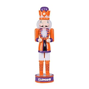 FOCO NCAA Clemson Tigers Team Logo 14″ Holiday NutcrackerTeam Logo 14″ Holiday Nutcracker, Version 2, One Size (NU14NCHOL)