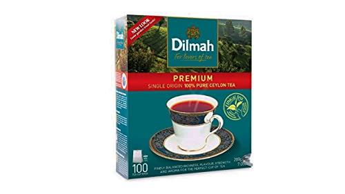 Dilmah Premium Ceylon Tea, Individually Wrapped 100 Tea Bags (200g)