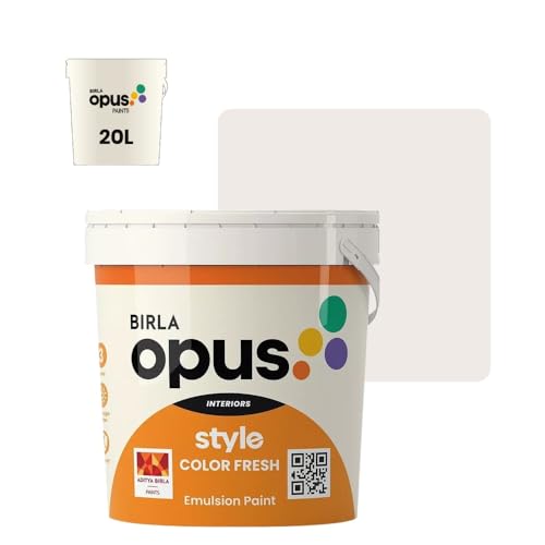 Image of Birla Opus Style Color Fresh Interior Emulsion Paint (20L, Turkish Delight Color, Smooth Matte Finish)-Fade, peel-off and Chalking resistant-For Bedroom, Living room, Interior Walls