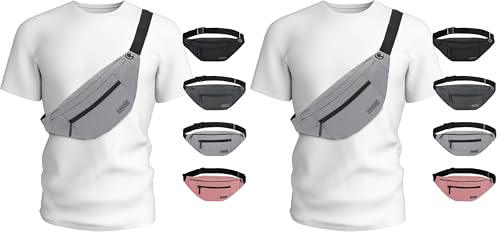 Image of Crossbody bags for Women Travel Essentials Fanny Packs Men Cross Body Belt Bag Christmas Gifts Enjoy Festival Sports Yoga Workout Running Casual Waist Pack Carrying All Size Phones (Pack of 2)