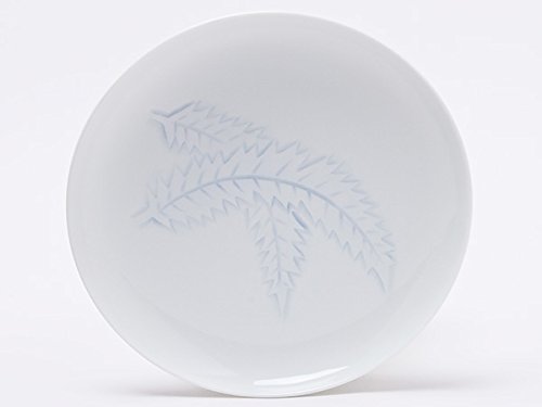 【希少新品】人間国宝 井上萬二 白磁小皿 Amazon | 人間国宝 井上萬二窯元 白磁染芭蕉文皿 inouemanji-16 | 井上