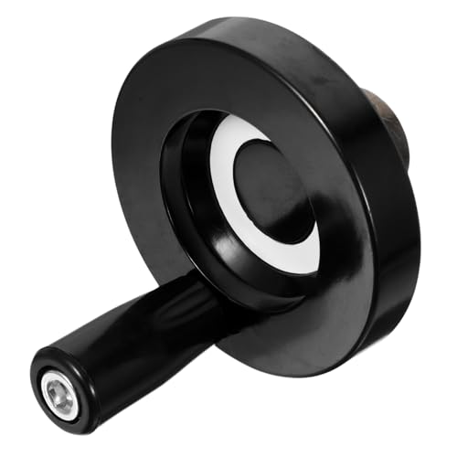 BELLIFFY 1pc Machine Tool Hand Wheel Cart Accessories Bakelite Hand Wheel Hand Wheel for Machine Folding Revolving Handle Wheels for Cart Handwheel Hand Crank Wheel Aluminum Alloy Black