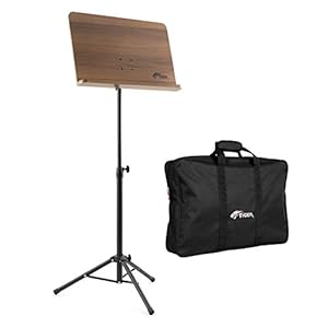 TIGER Orchestral Muziekstandaard Houten plank met tas Zwart