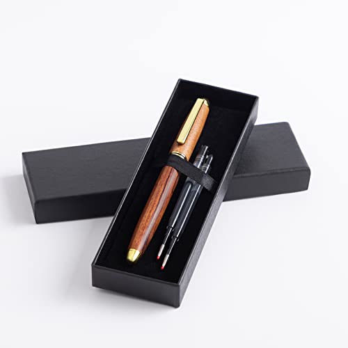 Habibee Wooden Ballpoint Pens With Fine Point Smooth Writing, 0.5Mm, Made Of Rosewood With 2 Ink Refills, Fancy Pens For Journaling Or Note Taking With Gift Box For Men & Women, Office Supplies #TOP4