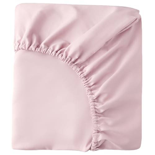 Image of HBHLFZ Crib Sheets for Boys, Girls, 28x52 Inch Fitted Crib Sheet - 8 Inch Deep Pocketed Fixed Sheet - Soft and Comfortable Microfibre - Fits Standard cot and Toddler mattresses, Light Pink
