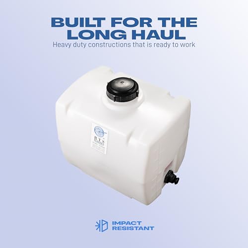 Image of RTS Plastics Rotomolded Polyethylene PCO-30 Gallon Tank for Water and Non-Flammable Liquids with Molded Grad Strip and Siphon Elbow