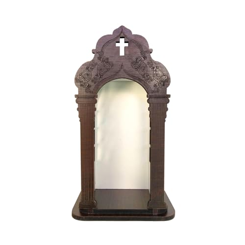 Capela Oratório Luxo Barroca de Madeira 32cm Para Imagens de Sant...