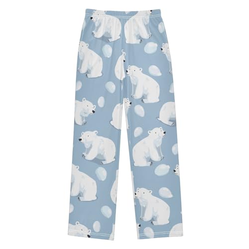 Bear and Ice Boys Long Pants Soft Trousers Elastic Waist Kids Lounge Bottoms with Pockets S-XL - Main Image
