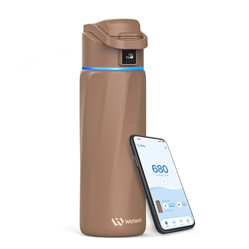Image of BOOST Smart Water Bottle that Reminds You to Drink, 24oz BPA-Free Stainless Steel Vacuum Insulated, Wide Mouth Water Tracker Bottle with APP for School, Gym, Office, Ideal for Father's Day