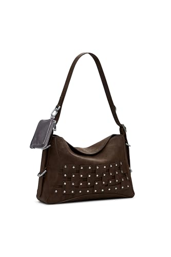 Desigual bolso de hombro New Patch 2 Shoulder Bag Chocolate marrón oscuro