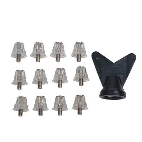 Lot de 12 crampons de rechange en aluminium avec clé pour crampons de football, excellent effet antidérapant et forte adhérence (15 mm)