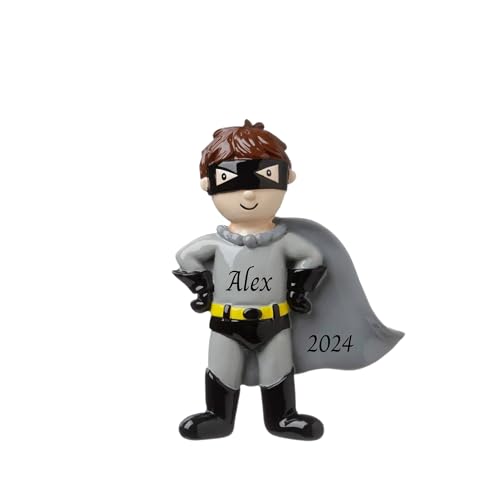 2024 Personalized Christmas Tree Ornament for Kids - Super Hero Customized Handwritten Merry Christmas Ornament - Child Keepsake for Boys & Girls Children