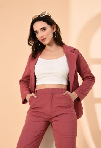 Image of Women's 3-Piece Cotton Blend Solid Suit Set