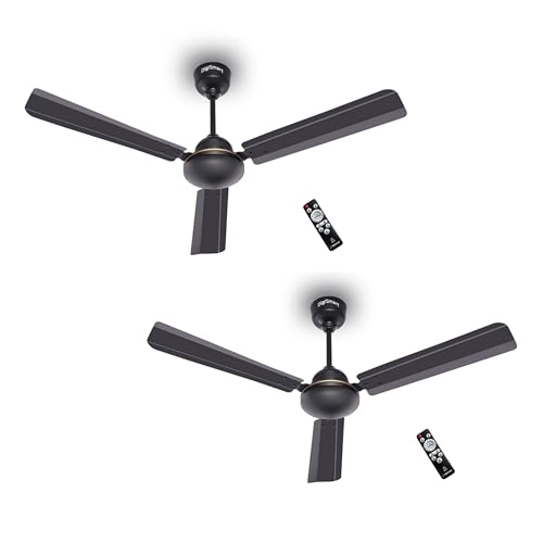 Image of DIGISMART Storm 1200mm BLDC Ceiling Fan with Remote | 28W Motor | 65% Power Saving | Low Noise | Reverse Mode | Smart Memory | 3 Blade High Speed Fan | 5 Year Warranty | Smoke Brown | Pack of 2