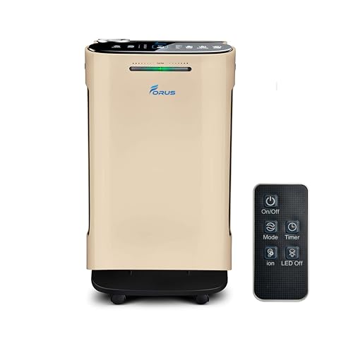 Image of Forus Air Purifier for Home & Office, H13 HEPA 3-in-1 filter, Removes 99.99% Pollutants, Allergens, Pet Dander, Smoke, Dust, virus & Pollens, Covers Up to 500 Sqft Area | PM 2.5 | 2-Year Warranty (GR)