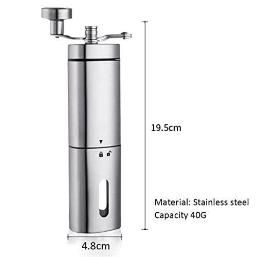 SXLCKJ Verstellbare Keramik-Kaffeemühle, tragbar, mühelos, einfache Reinigung, Edelstahl, manuell, M (Crusher) – Bild 4