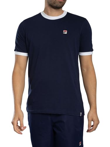 Fila Men's Marconi Essential Ringer T-Shirt, Peacoat/White, L