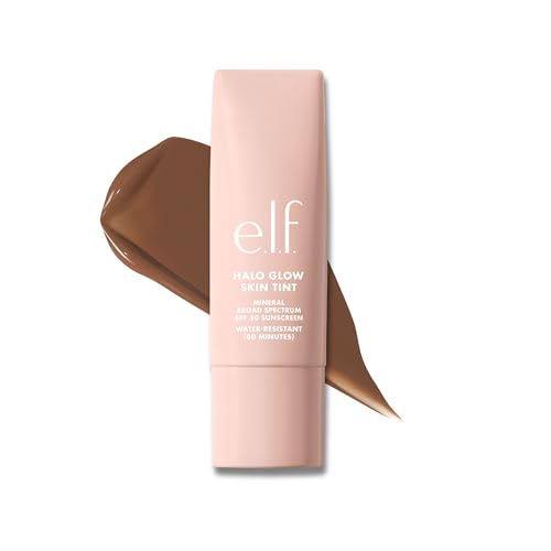 Image of e.l.f. Halo Glow Skin Tint SPF 50, Tinted Moisturizer For Light, Buildable Coverage, Creates A Natural Glow, Vegan & Cruelty-Free, 14 Deep Warm