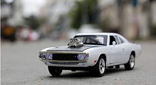 Image of Alloy Car Model Diecasts Metal Toy with Sound /Light /Pull-Back Off-Road Vehicles Car Model Collection Kids Toys Gift Multicolor Pack of 1 (1:32 Dodge Charger White)