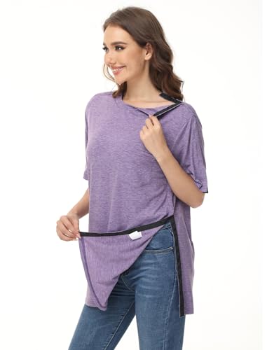 Unisex Post Shoulder Surgery Shirts After Rotator Cuff Surgery Shirt Snap Tearaway Shirts Chemo Port Adaptive Clothing