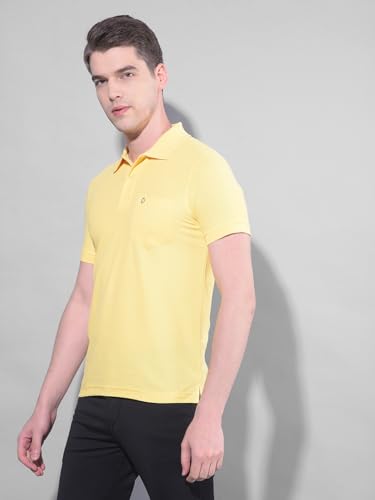 Image of Dollar Men's Pack of 1 Solid Cotton Blend Polo Neck T-Shirt