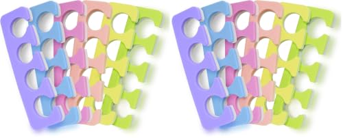 Image of Toe Separators Set - 24 Pieces Premium Pedicure Tool Kit Super Soft & Durable Two Tone ZMOI (Pack of 2)