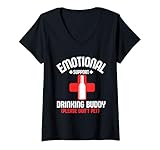 Photo Gallery donna emotional support drinking buddy do not pet funny drinking maglietta con collo a v Photo Gallery donna emotional support drinking buddy do not pet funny drinking maglietta con collo a v