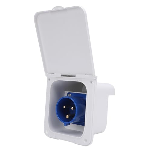 ZAICOLER RV Power Inlet Plug Fit for Sun Resistant RV Power Receptacle for Motorhome Trailer with Anti-Aging Material (White)