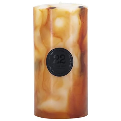Lulu Candles - Tobacco, Spice & Vanilla (3x6 Pillar Candle) - Highly Scented Premium Candles in Giftable Box for Home and Office - 100% Cotton Wick - Slow Burning & Long Lasting Cover