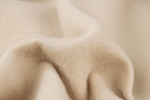 Lauweion Women Solid Basic Fleece Letter Loose Hoodie Sweatshirt Long Sleeve Kangaroo Pocket Drop Shoulder Pullovers Top Apricot #TOP5