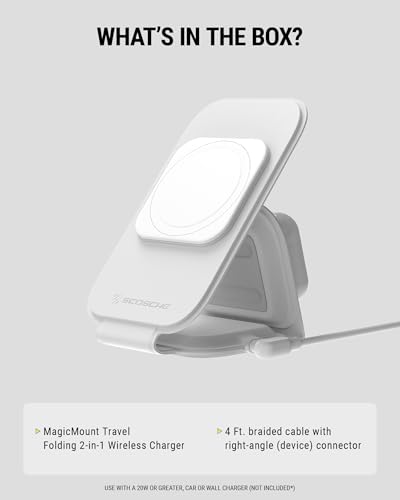 Station de charge sans fil double pliable et compacte Scosche MagicMount