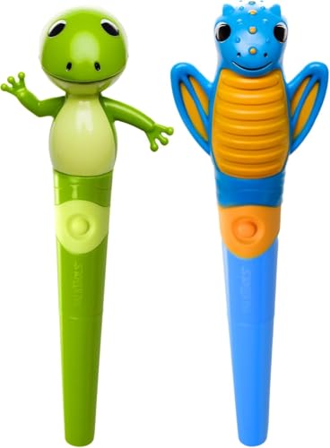 Image of TalkTools Jiggler - Oral Facial Massager - Sensory Awareness Tool for Jaw and Lips | Improve Speech and Feeding Skills | Calming Motor for Kids - Dragon/Frog - Set of 2