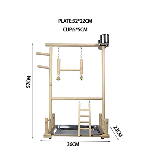 Vogelspeelgoed Papegaai Playstands met Cup Toys Lade Bird Swing Climbing Hanging Ladder Bridge Wood Cockatiel Speeltuin… - Afbeelding 3