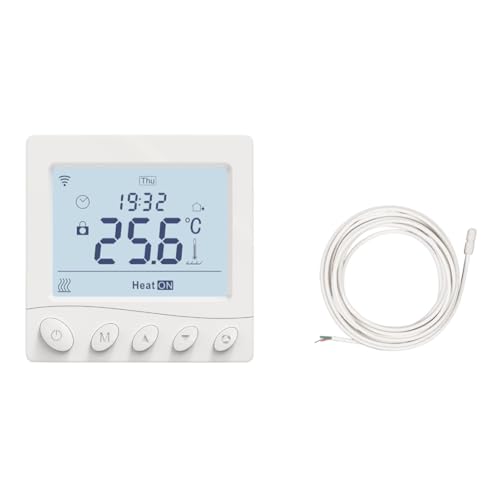NJTHNTJR Termostato WiFi Controlador de Temperatura Calefacción por Suelo Radiante Eléctrico Control por Aplicación A Gas Funciona con Home GB