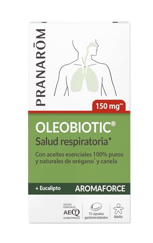 PRANAROM - Aromaforce Oleobiotic - Salud de las Vías Respiratorias - Aceites Esenciales 100% Puros E Integrales - 15 Cápsulas