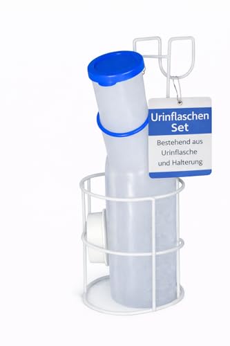 BUXMED Urinflaschen Set für Männer Urinflasche & Halterung Pinkelflasche für Männer Urinflasche für unterwegs Inkontinenz Männer Urinente