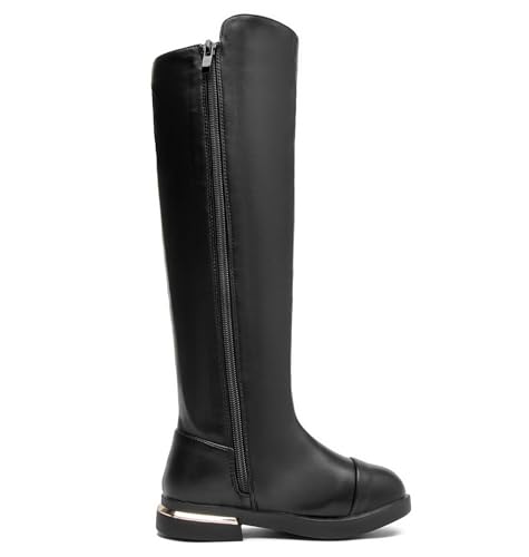 DADAWEN Girl's Waterproof Side Zipper Knee High Riding Boots (Toddler/Little Kid/Big Kid)3