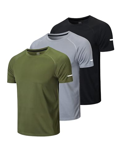 Opiniones de Playera Deportiva favoritos de las personas. 47 VIOPY Camiseta Deportiva de Manga Corta para Hombre, Paquete de 3, de Secado rápido y con absorción de Humedad - X-G